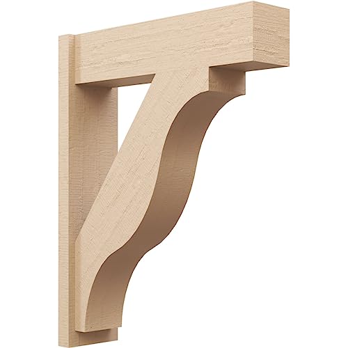 Ekena Millwork 8"W x 30"D x 38"H Funston Block Rough Cedar Woodgrain TimberThane Outlooker, Primed Tan