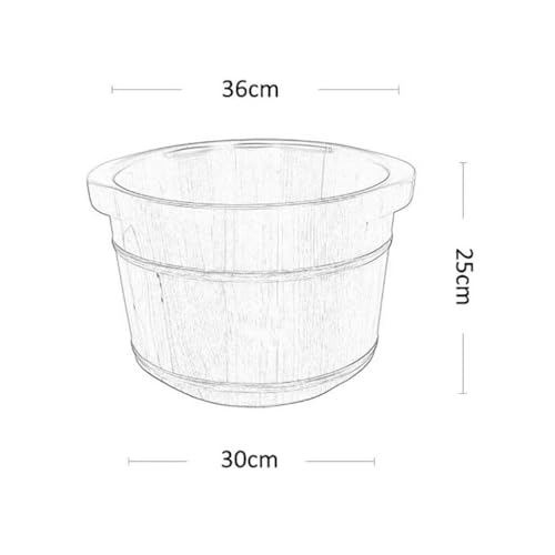 Cubeta de baño para pies de roble hecha a mano miniatura 2