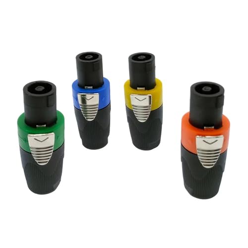 Conector Powercon para altavoz Speakon de 4 polos macho en color azul