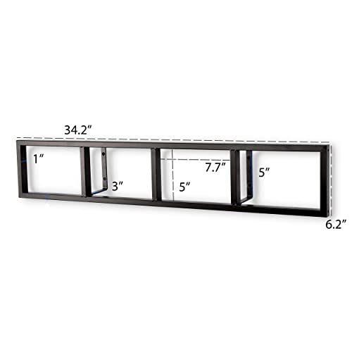 Image of You Have Space Wall Mount 34 Inch Media Storage Rack CD DVD Organizer Metal Floating Shelf Set of 2 Black