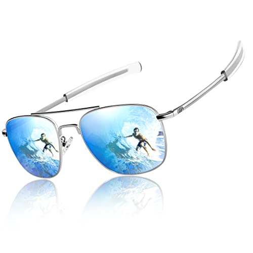 Peekaco Aviator Sunglasses for Men Women, Polarized Driving Metal Frame Pilot Sun Glasses with UV Protection