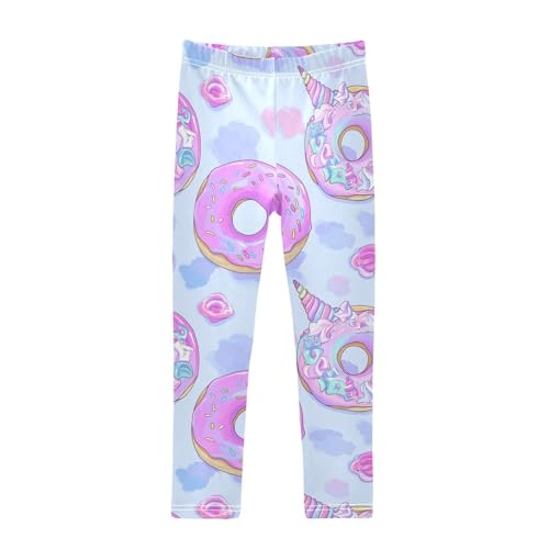 Unicorn Girls' Leggings Toddler Doodles Donut Kids Yoga Pants Dance Active Tights 4T Multi