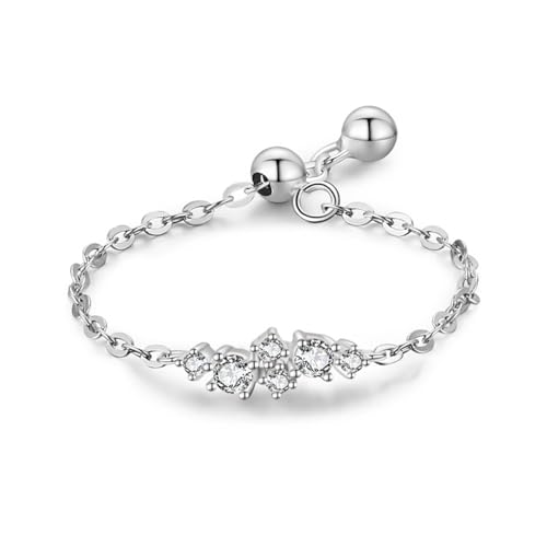 Bague simple chaîne en argent réglable à porter au quotidien pour femme