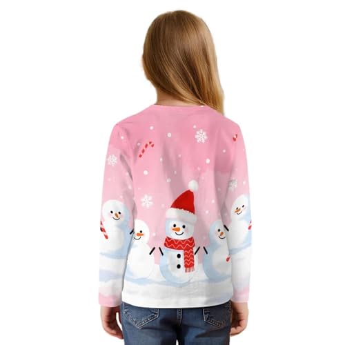 Girl's Long Sleeve Shirt Printed T Shirts for Kids Tie Knot Fall Tops Tween Girl Casual Crew Neck Tees Blouse2