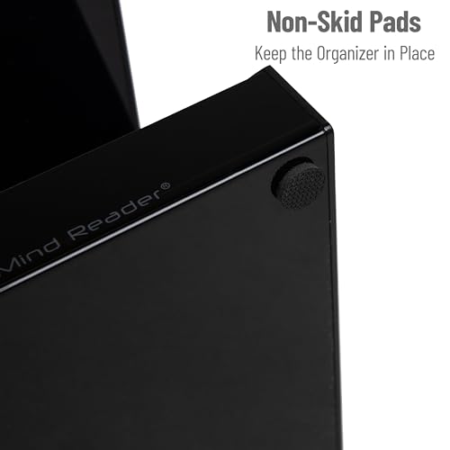 Mind Reader Coffee Tea Utensil and Condiment Station, Countertop Organizer, Coffee Bar, Kitchen, 6"L x 9"W x 16"H, Black