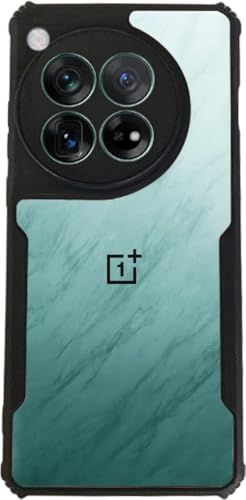 Image of AIBEX Crystal Clear Back Cover Case for OnePlus 12 5G | 360 Degree Protection | Shock Proof Design | Transparent Back Cover Case (PC & TPU, Black Bumper)