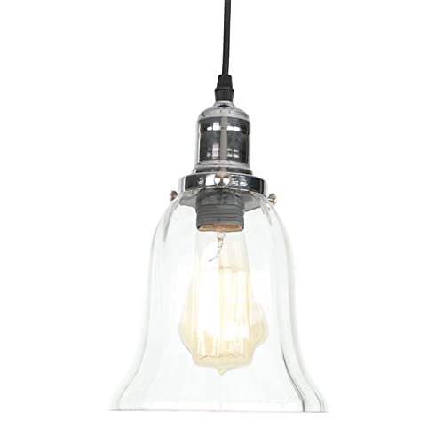 Éclairage de lustre en verre de style industriel chic et chrome robuste