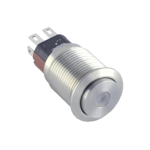 Interrupteur à bouton-poussoir 16mm en acier inoxydable 12V 1NO1NC pour circuits électriques