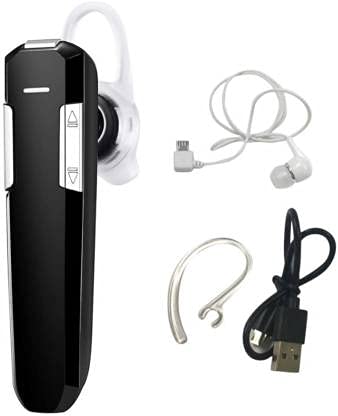 NEFI Single Ear Bluetooth Headset with Mic/Bluetooth for Calling and Music Function Compatible with All Smartphones - Black