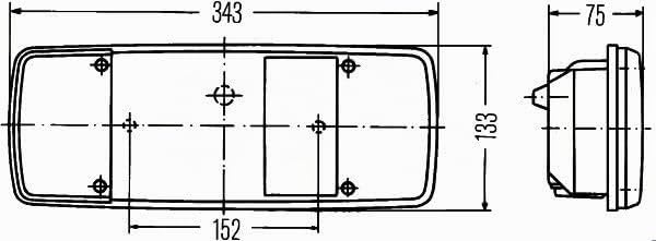 Hella 9EL 122 772-001 Lichtscheibe, Heckleuchte - links/rechts