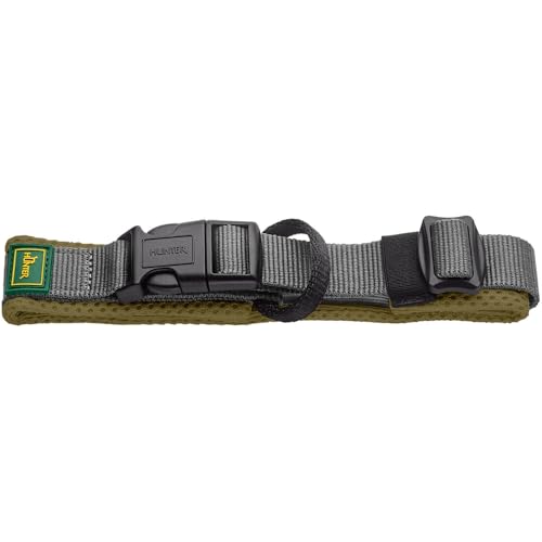 Hunter Halsband Maldon, Farbe: Oliv, atmungsaktives Mesh, Robustes Nylon, lautlos & allergikerfreundlich, Zugentlastung, integriertes Adresslabel, besonders leicht, Größe: S