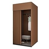 Tragbarer mobiler Ankleideraum - Faltbare Umkleidekabine zum Einkaufen & Outdoor - 3 (Dunkelbraun, Klein) - Temporäres Bekleidungsgeschäft Ankleidezimmer