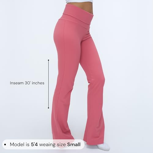 Image of Terractive Cuddle Flares for Women | TerraSoft Ultra Soft, Super Stretchy & Sweat-Wicking Flare Pants | High-Waist Tummy Tuck Workout & Lounge Pants