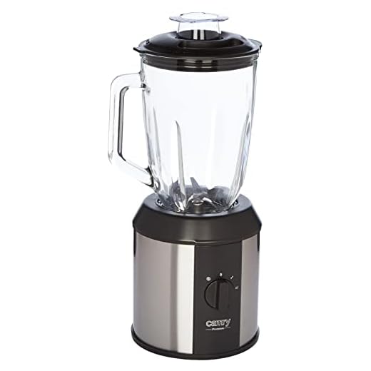 Camry CR-4058 Batidora Americana de Vaso, 1500W, Vaso de Cristal, 1,3 Litros, Picador de Frutos Secos, PicaHielo