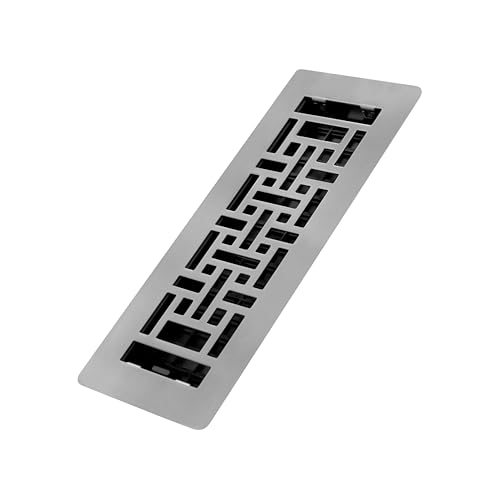 Decor Grates LAJH310-NKL Oriental *New* Low Profile Floor Register, 3x10 Inches, Brushed Nickel by Decor Grates - Used condition - US$15.71