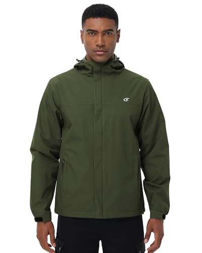 Image of YuKaiChen Mens Rain Jacket Waterproof Hooded Windbreaker Jacket Lightweight Outdoor Hiking Shell Coat