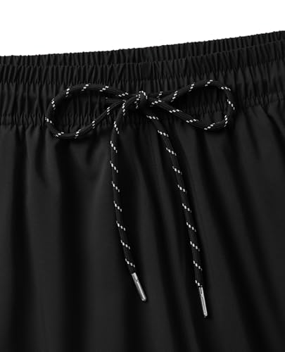Image of Gleeease 7inch Mens Swim Trunks 2 in 1 with Compression Liner Pockets Drawstring Quick Dry Stretch Lined Funny Beach Pool