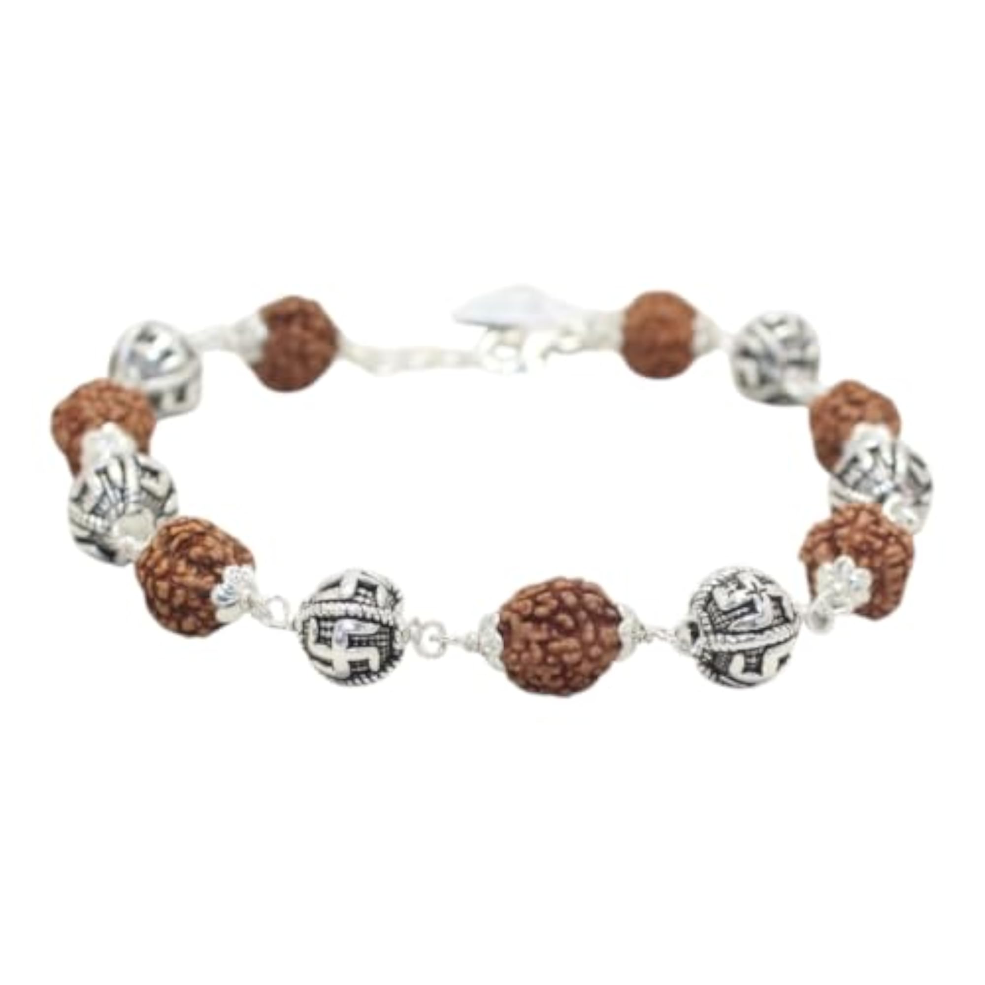 925 Sterling Silver Shiv & Rudraksh Bracelet, Handmade Gift