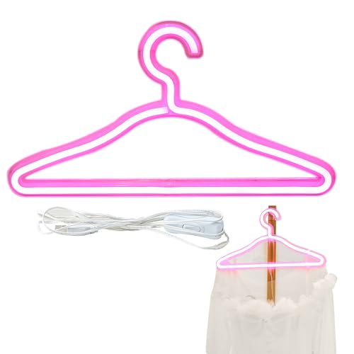 LED-Kleiderbügel – einzigartiges Neonschild-, beleuchteter Kleiderschrankhaken, stilvoller Lichtständer, USB-Raumakzent | Beleuchteter Neon-Haken mit verbesserter Atmosphäre für Hemden, Mäntel, m