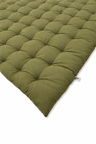 Image of ATOOTFUSION Soft Cotton Quilt | Foldable Light Weight Filled Single Firm Cotton Quilt Mattress| Gadda (Solid Coloured, Sleeping Capacity, 6 x 6 ft or 72 x 72 Inches) Double Bed (Mehndi Green)