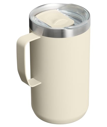 Image of STANLEY Everyday Camp Mug 24oz | Drink Through Lid | Cup for Coffee, Tea and Drinks | Insulated Stainless Steel Coffee Mug | BPA-Free | Toasted Almond