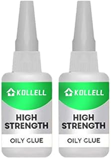 KOLLELL Strength Oily GlueUniversal Super GlueStrong Plastic Glue Fast Repair and Curing for MetalsPlasticsWoodGlassJade EtcDry Only in 10s (50g/Pack) 2PCS