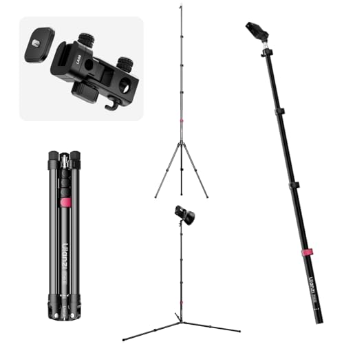 ULANZI TT43 II Light Stand 86.61 Lightweight Reverse-Folding Tripod with Quick-Release Tilt Head 8.8lb Load Detachable Center Column as Boom Pole for Studio Photography Video Live Streaming