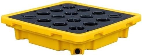 Paletas Amarillas y Negras para contención de derrames: Plataformas modulares de plástico para garajes de fábrica, apilamiento y Almacenamiento, Resistentes a la Pintura y la Humedad: soluci
