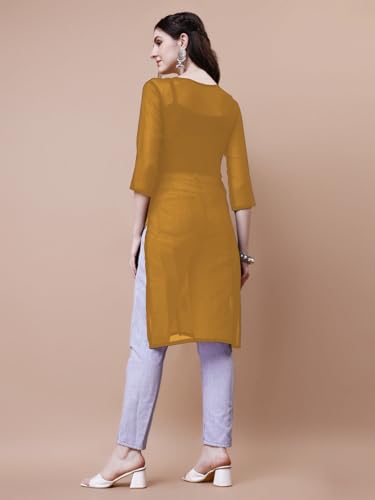 Image of EthnicJunction Women's Georgette Straight Fit Tunic Tunic