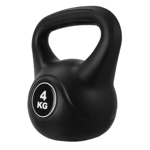 Abaodam 4kg Portable Plastic Kettlebell Black Ergonomic Non- Grip for Travel Fitness Deep Squat Training and Strength Endurance Workouts