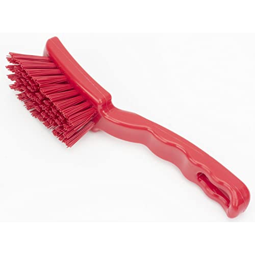 Image of SPARTA 41395EC05 Plastic Scrub Brush, Detail Brush, Kitchen Brush With Hanging Hole For Cleaning, 7 Inches, Red