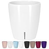 Santino Orchideentopf D 15cm mit Dochtsystem und Wasserstandsanzeige für den Innenbereich - Weiß - 2 Liter