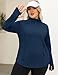 LOMON Women's Plus Size Long Sleeve Shirts UPF 50+ Sun Protection Quick Dry Hiking Oversize UV Shirts for Women（Navy Blue,XXL）