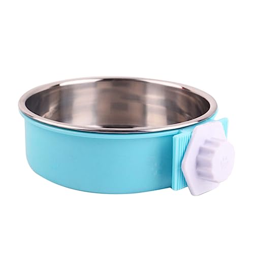 FONDOTIN Cage Coop Bowl Portable Pet Feeder Stainless Steel Dog Bowl Easy to Pet Supplies