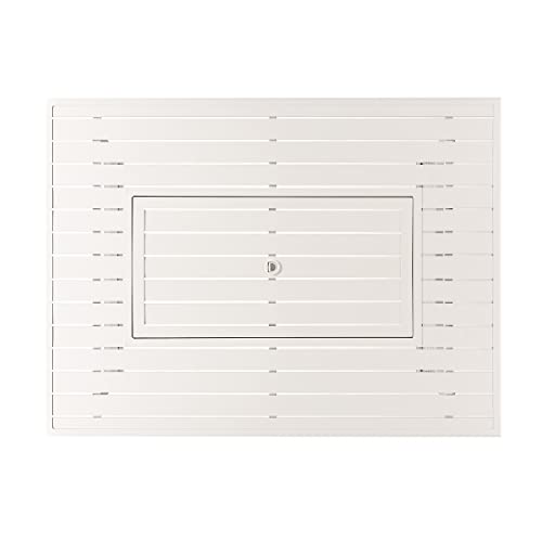 Image of Oakland Living Rectangular 48 in. x 36 in. Aluminum Propane Fire Pit Table, Glass Beads, Two Covers, Lid, 57,000 BTUs in White Finish