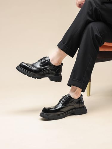 Men's Classic Dress Oxford Vegan Leather Casual Derby Shoes4