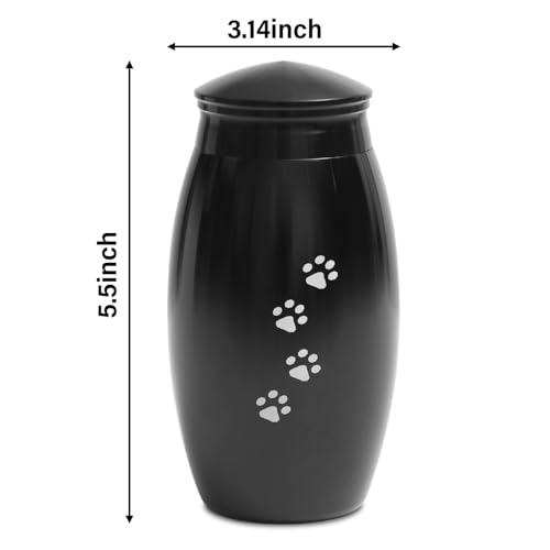 Image of Pet Memorial Gift for Loss of Dog or Cat, Memorial Urn for Ashes | 5.5 inches Small & Medium Aluminum Cremation Urn for Pet Ashes,Pet Urn for Fur, Hair, Whiskers or Ashes(25 lbs Capacity)