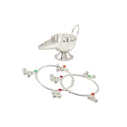 MOONPLUS Sterling Silver Gift set for Baby (Anklets/muthu kappu kolusu