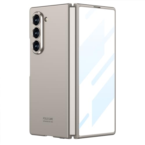 Image of Midkart Matte Case Compatible with Samsung Galaxy Z Fold 6 (Release 2024) with Front Glass Cover Hard PC Thin Independent Camera Protection, Royal Beige