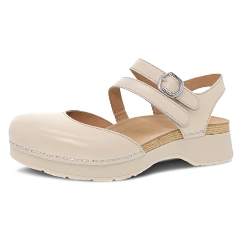 Image of Dansko Rissa Closed Toe Sandal for Women - Unique and Stylish Shoe with Recycled Textile Linings and Leather Uppers - All-Day Legendary Comfort
