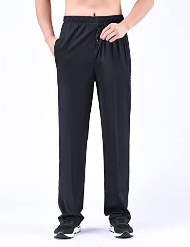 Zoulee New Men's Front Zipper Fly Open-Bottom Sweatpants Jogger Pants4