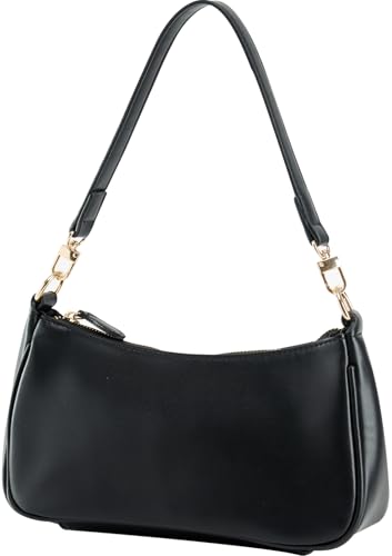 feujury Shoulder Bag for women Crossbody Bags Retro Classic Small Hobo Purse Clutch Tote Handbags with Zipper Closure (Black)