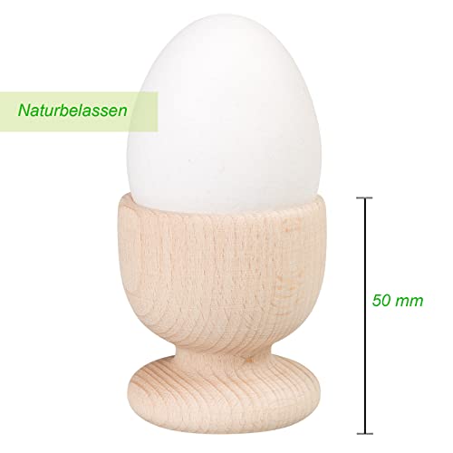 Smart-Planet - 6er Set Eierbecher aus Holz unbehandelt zum Bemalen Eier Becher 6 Stück zum bunt anmalen zu Ostern - dekorieren - Basteln für Kinder – Bild 8