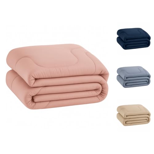 Edredom Percal 400 Fios Grosso Extra Macio Dupla Face Cobertor (Rose, Casal)