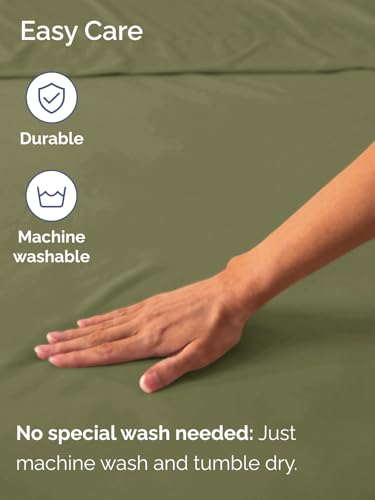Image of Extra Deep Full Fitted Sheet - Single Fitted Sheet Only - Sage Green | Easily Fits 18 inch to 24 inch Mattress, Soft, Wrinkle Free, Breathable & Comfy, Extra Deep Pockets Hotel Luxury Fitted Sheet