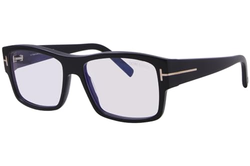 Image of Tom Ford FT5941-B 001 Eyeglasses Shiny Black /Blue Block Full Rim 55mm
