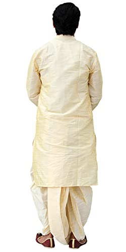 Image of Om Shubh Mangalam Men's Silk Ethnic Wear Dhoti Kurta Set For Wedding