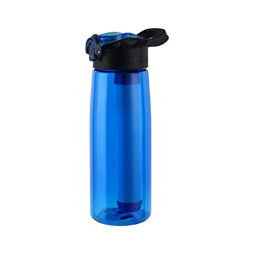 Lafiucy Bouteille filtrante, avec paille filtrante à 4 étages pour le camping, la randonnée, les voyages à l'étranger, les urgences, la randonnée Cover