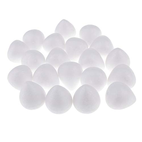 INVEES 40Pcs 30 x 35mm Polystyrene Styrofoam Foam Craft Balls Foam Rose Bud Drops Flower Stamens Sugarcraft Flower Formers Cake Craft DIY Materials (20 Pcs)
