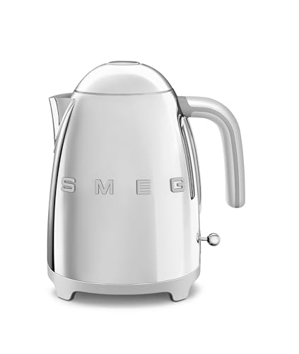 Image of SMEG 50's Retro Style Electric Water Kettle with Automatic Shutoff, Removable Base, and Water Indicator, KLF03SSUS, Polished Stainless Steel